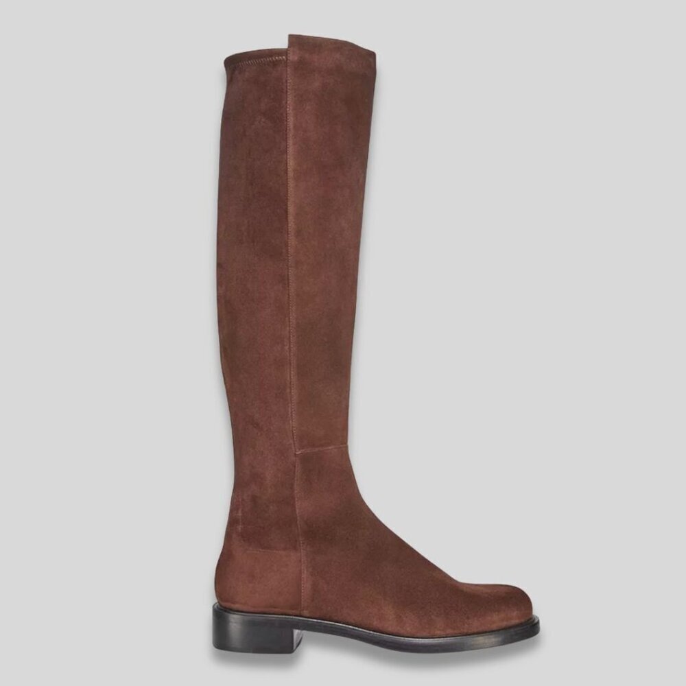 STUART WEITZMAN Gisele 50/50 Boots Suede Walnut Size 9